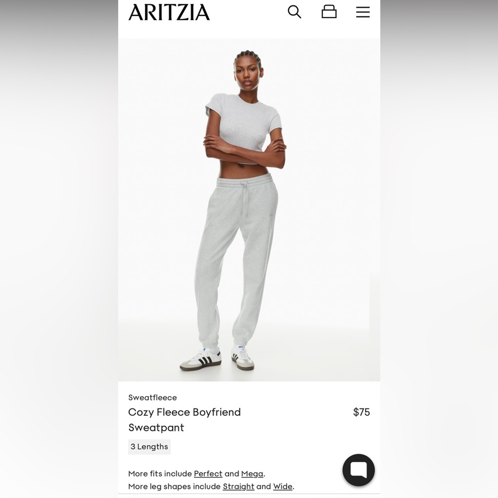 TNA Cozy Aritzia light grey sweatpants